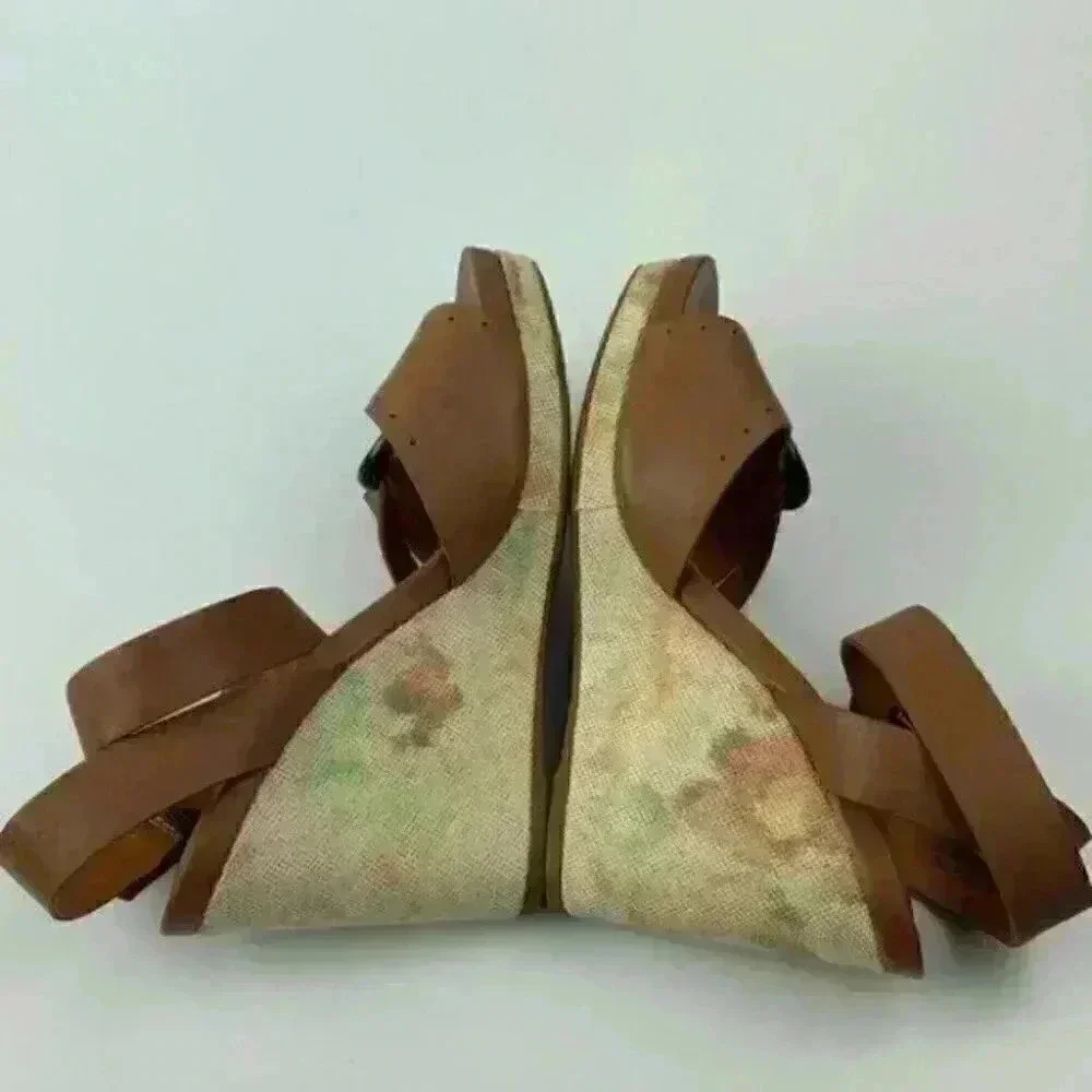 Geox Respira platform wedges 8 38 brown leather